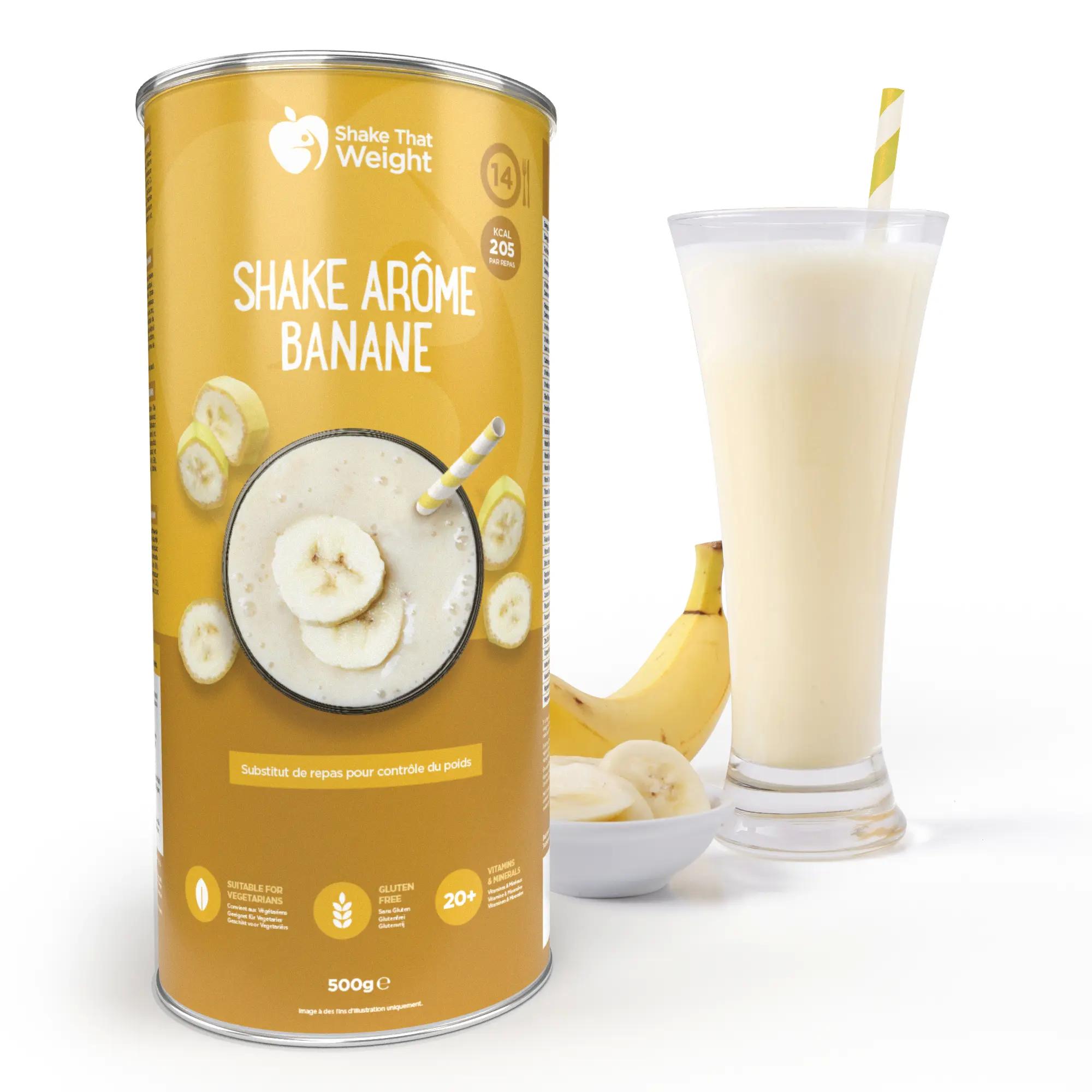 Substitut Repas Milk-Shake Banane Sans gluten pour régime hyperprotéiné  minceur