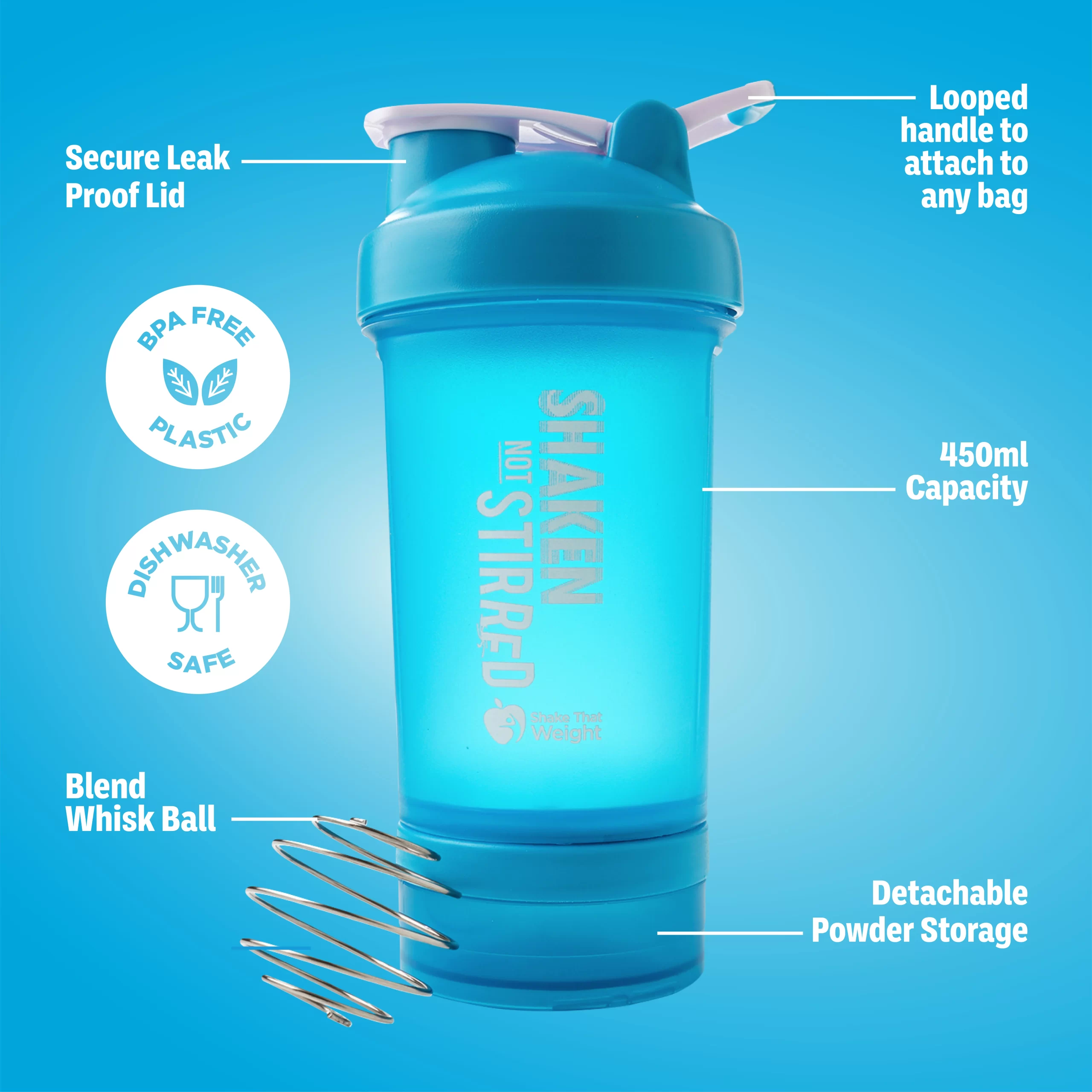 Blue Shaker - 450ml/16oz - Image 6